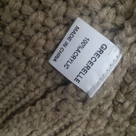 Grecerelle Womens Cardigan Sweater Beige Long Sleeve Open Front Neckline L - Picture 3 of 7